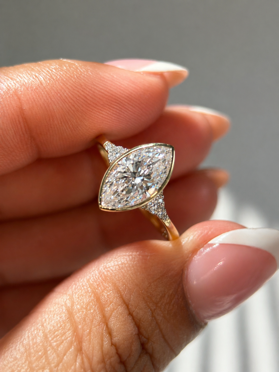 1.71 Carat Marquise Cut Vintage Inspired Diamond Ring
